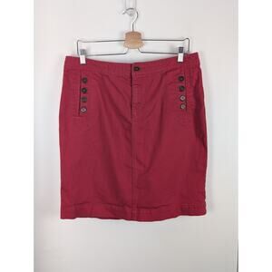 American Living Size 12 Red Denim Pencil Skirt Knee